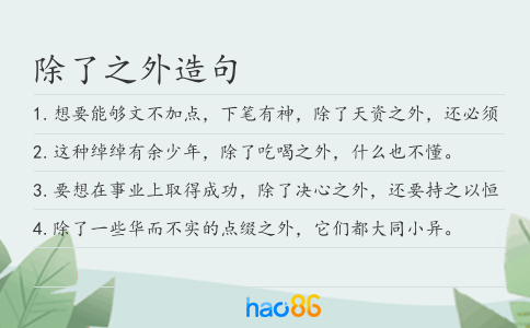 除了之外造句