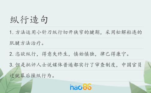 纵行造句