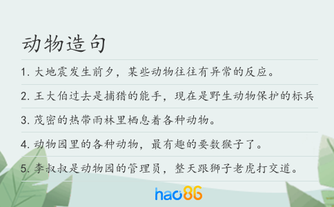 动物造句