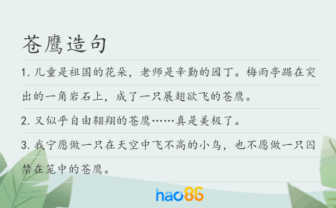 苍鹰造句
