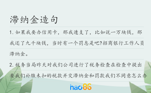 滞纳金造句