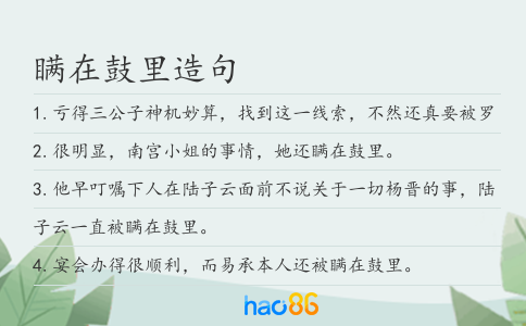 瞒在鼓里造句