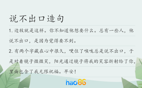 说不出口造句