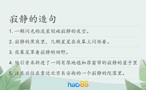 寂静的造句