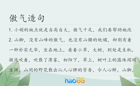傲气造句