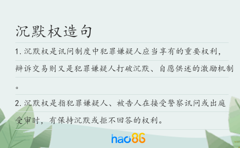沉默权造句