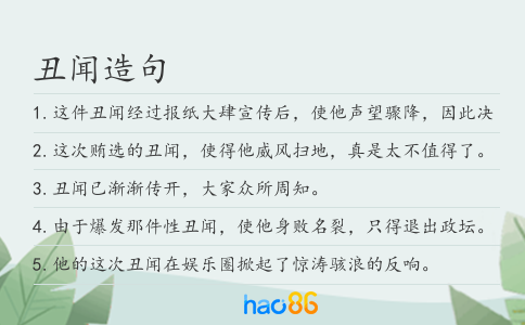 丑闻造句