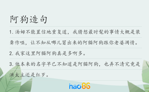 阿狗造句