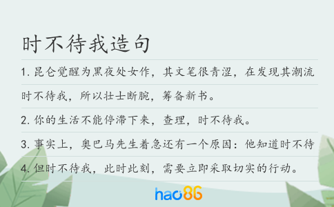 时不待我造句
