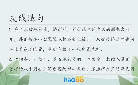 皮线造句