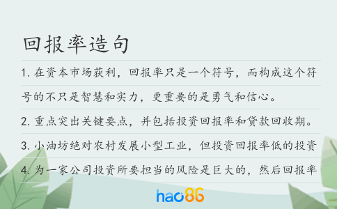 回报率造句