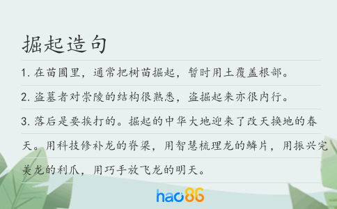 掘起造句