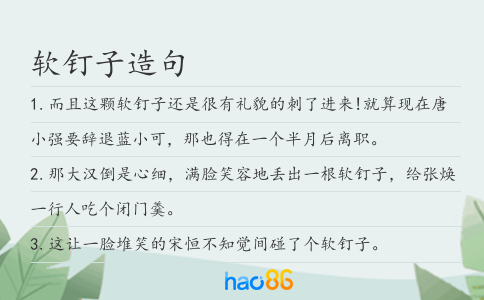 软钉子造句
