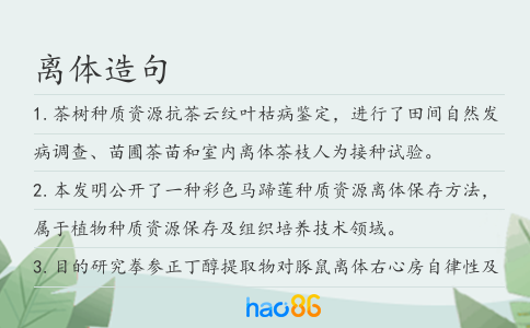 离体造句