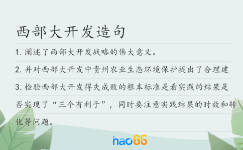 西部大开发造句