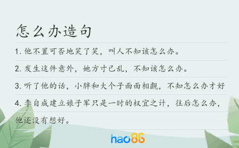 怎么办造句