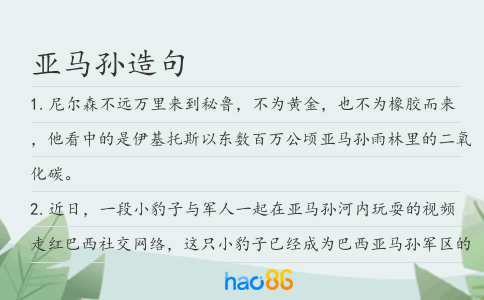 亚马孙造句