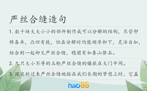 严丝合缝造句