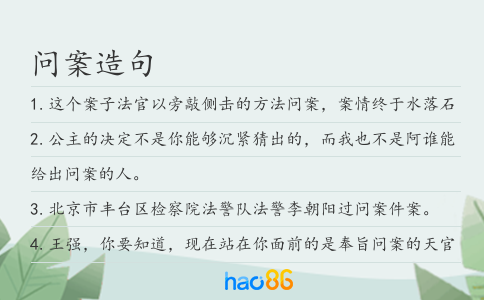问案造句