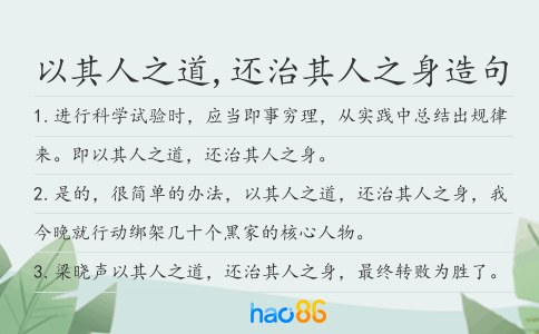 以其人之道,还治其人之身造句