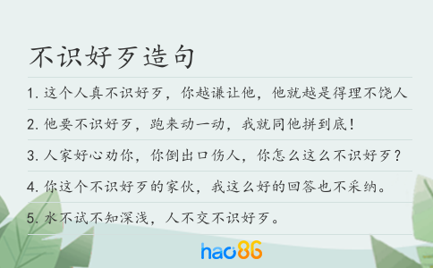 不识好歹造句