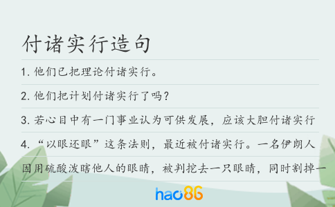 付诸实行造句