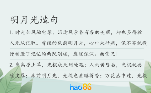 明月光造句
