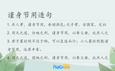 谨身节用造句