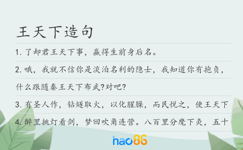 王天下造句