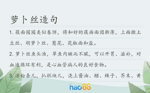 萝卜丝造句