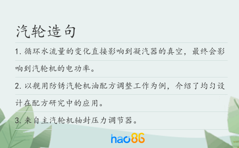 汽轮造句