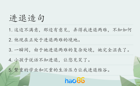 进退造句