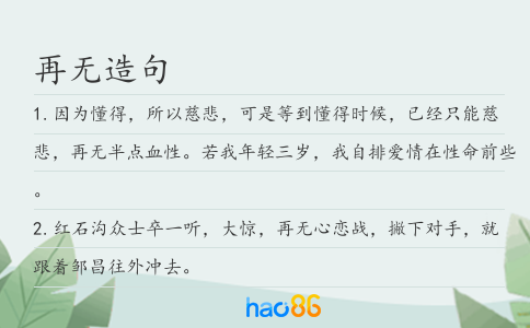 再无造句