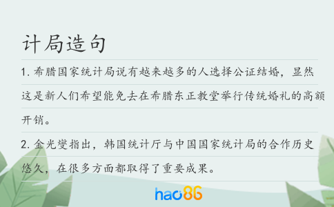 计局造句