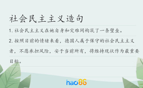 社会民主主义造句
