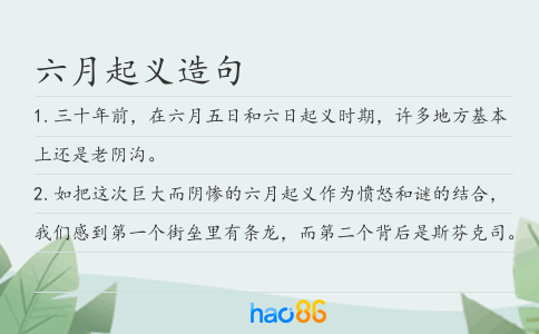 六月起义造句
