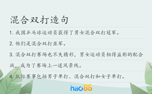 混合双打造句