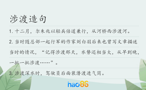 涉渡造句