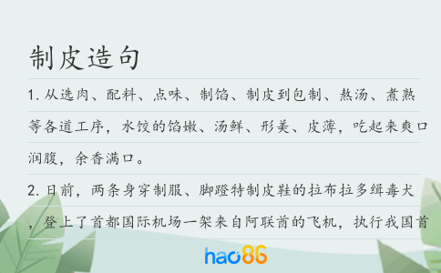 制皮造句