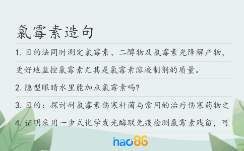 氯霉素造句