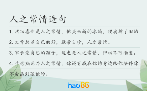 人之常情造句