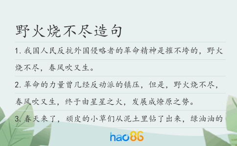 野火烧不尽造句