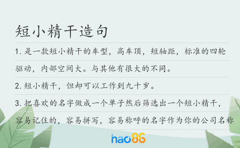 短小精干造句