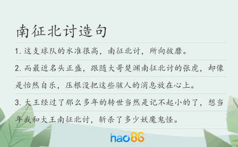 南征北讨造句