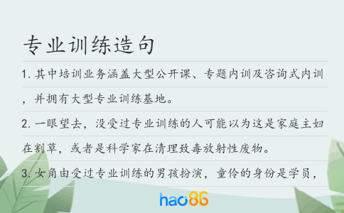 专业训练造句
