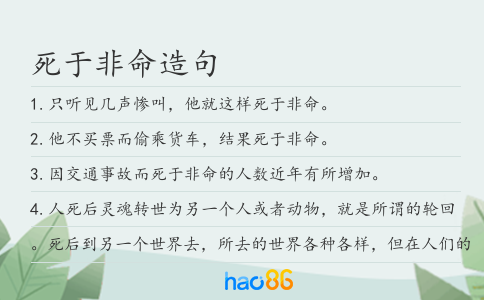 死于非命造句