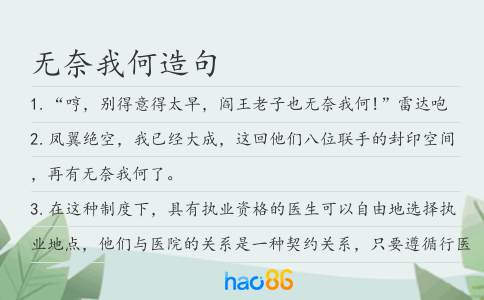 无奈我何造句