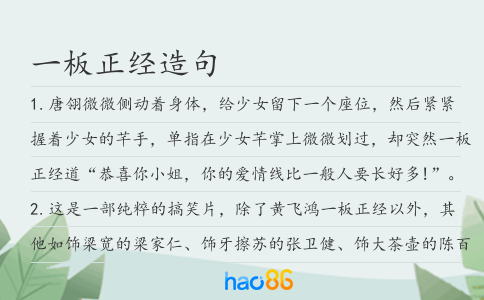 一板正经造句