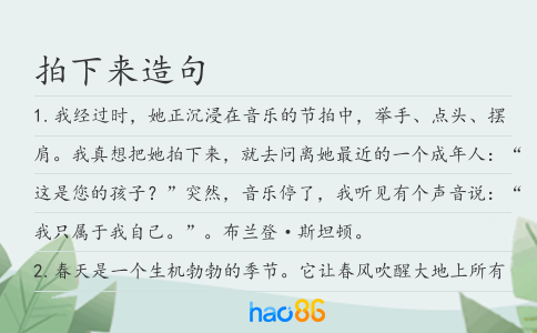 拍下来造句