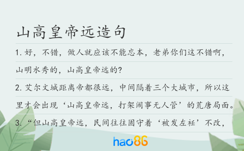 山高皇帝远造句